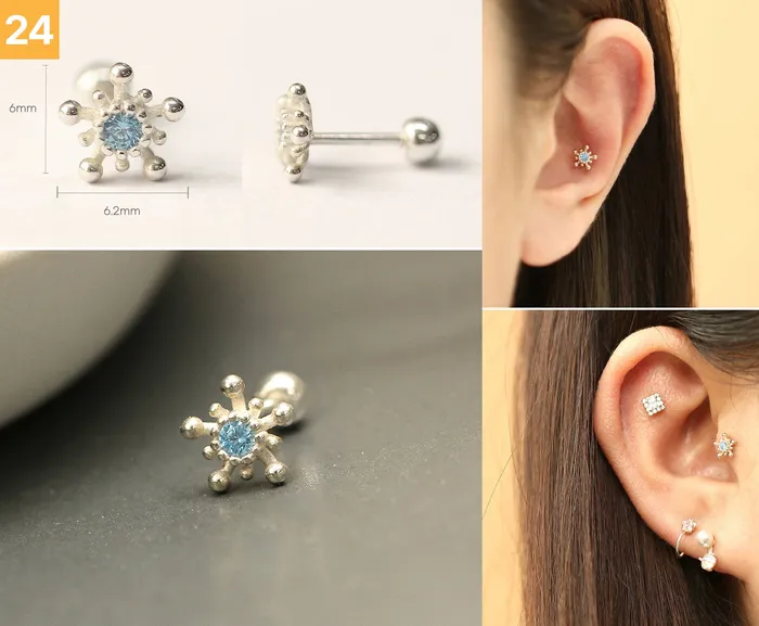 Earrings MinimalBijoux 925 Silver Simple Daily cartilage earring 20g