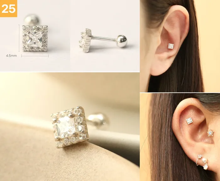 Earrings MinimalBijoux 925 Silver Simple Daily cartilage earring 20g