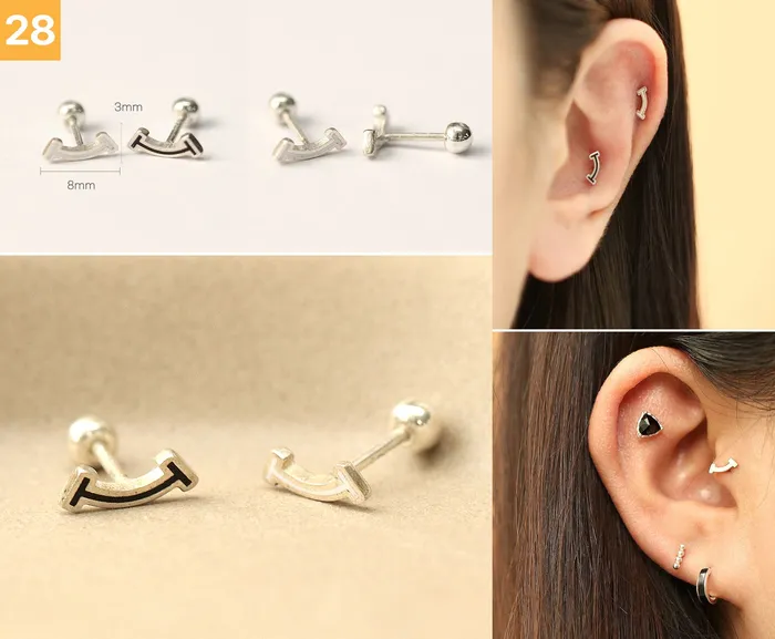 Earrings MinimalBijoux 925 Silver Simple Daily cartilage earring 20g