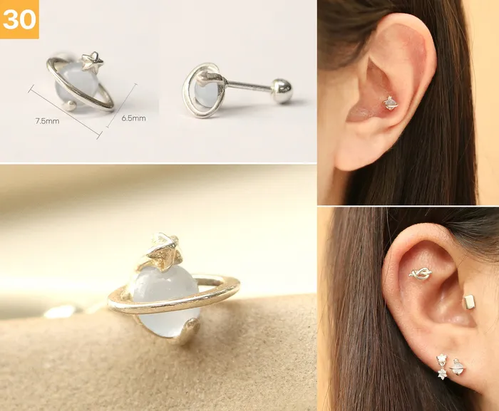 Earrings MinimalBijoux 925 Silver Simple Daily cartilage earring 20g