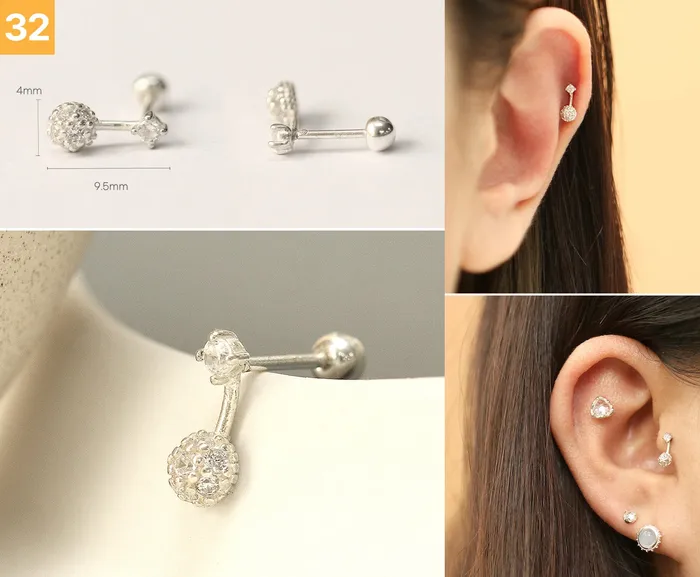 Earrings MinimalBijoux 925 Silver Simple Daily cartilage earring 20g