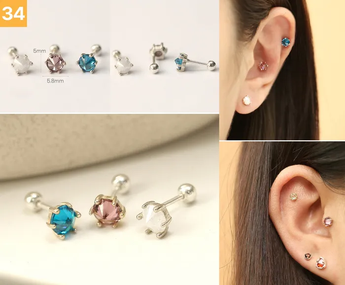 Earrings MinimalBijoux 925 Silver Simple Daily cartilage earring 20g