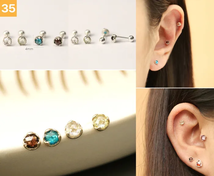 Earrings MinimalBijoux 925 Silver Simple Daily cartilage earring 20g