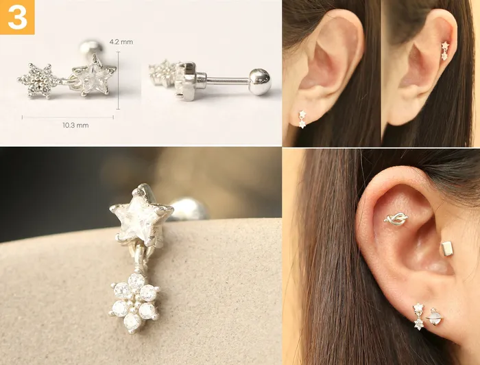 Earrings MinimalBijoux 925 Silver Simple Daily cartilage earring 20g