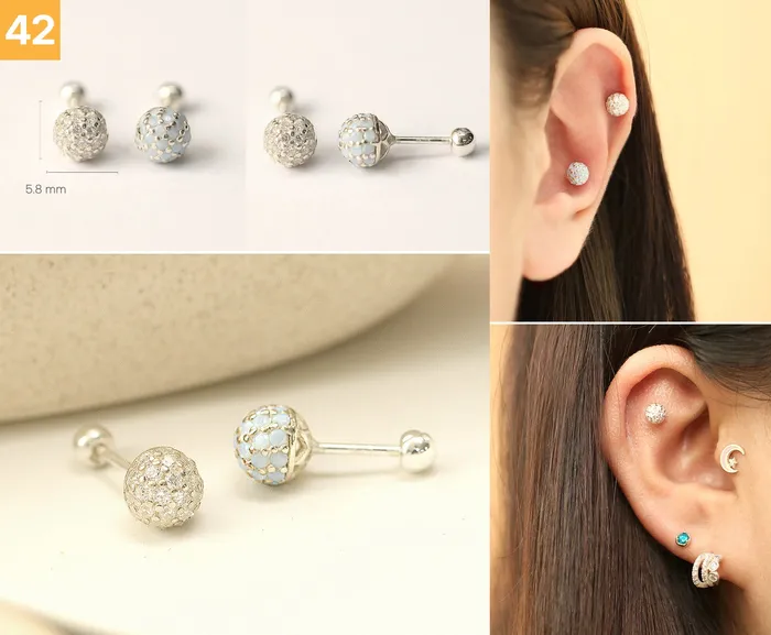 Earrings MinimalBijoux 925 Silver Simple Daily cartilage earring 20g