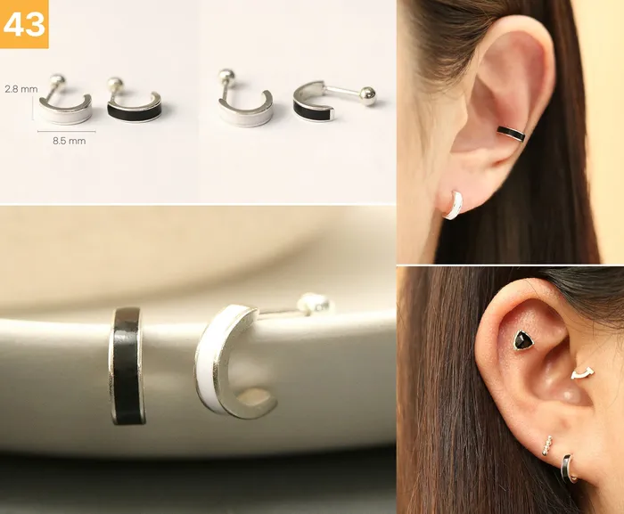Earrings MinimalBijoux 925 Silver Simple Daily cartilage earring 20g