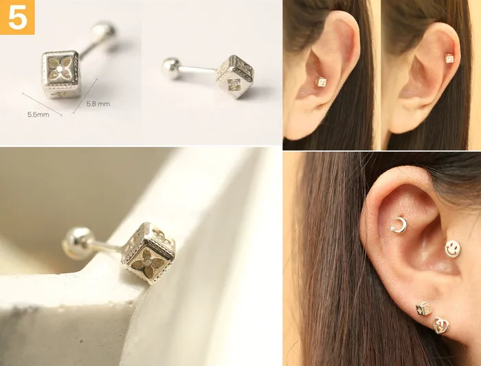 Earrings MinimalBijoux 925 Silver Simple Daily cartilage earring 20g
