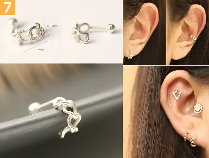 Earrings MinimalBijoux 925 Silver Simple Daily cartilage earring 20g