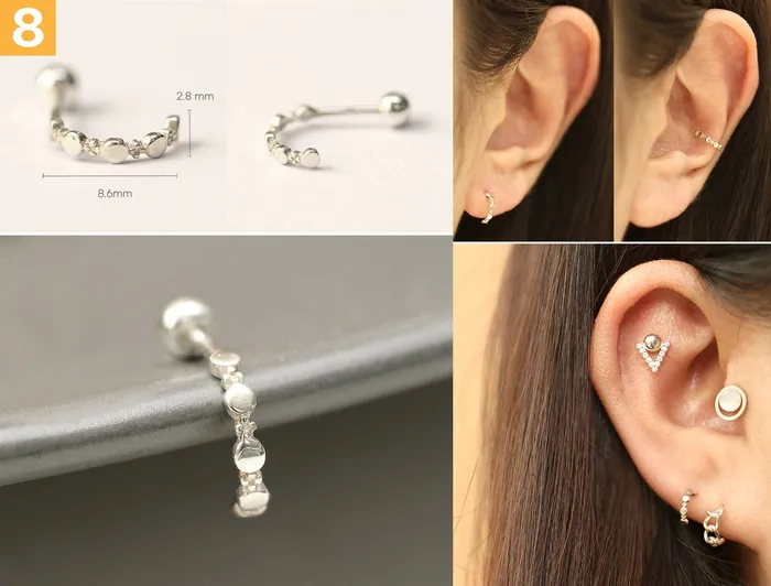 Earrings MinimalBijoux 925 Silver Simple Daily cartilage earring 20g