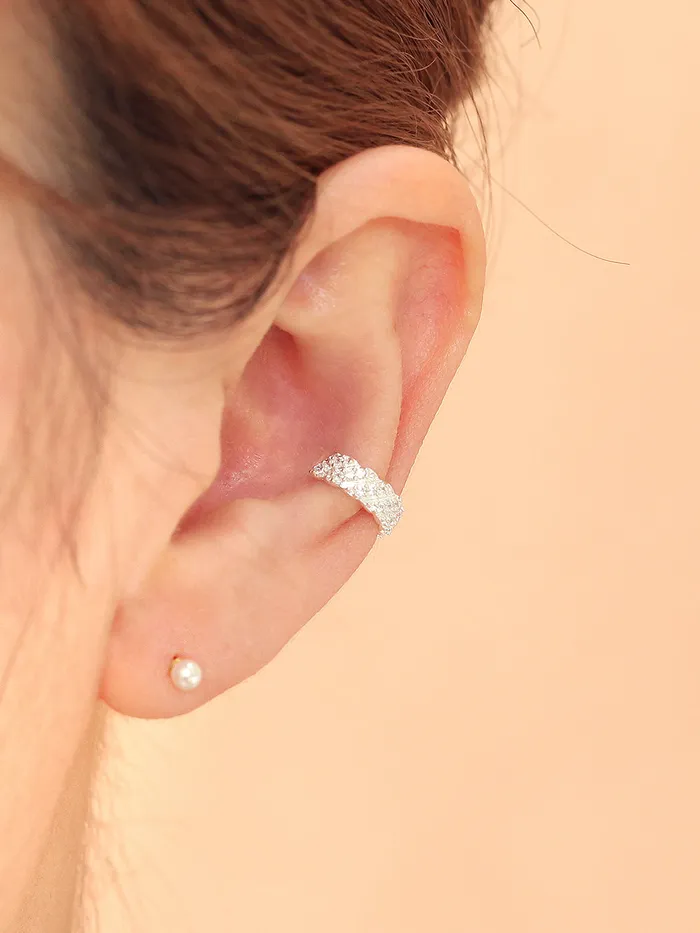 Earrings MinimalBijoux 925 Silver Twist Cubic Ear Cuff