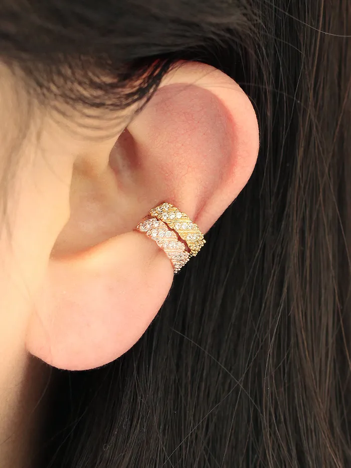 Earrings MinimalBijoux 925 Silver Twist Cubic Ear Cuff