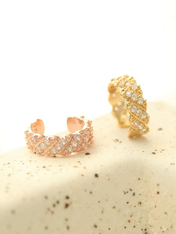 Earrings MinimalBijoux 925 Silver Twist Cubic Ear Cuff