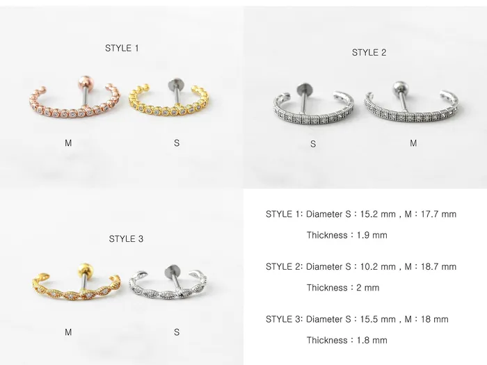 Earrings MinimalBijoux Point CZ Ear cuff earring
