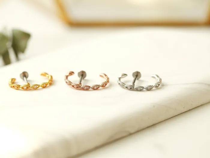 Earrings MinimalBijoux Point CZ Ear cuff earring