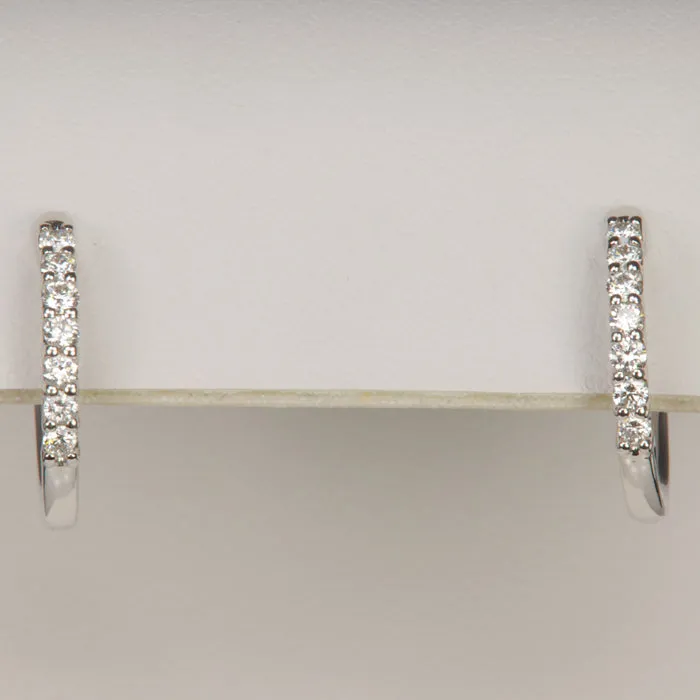 Earrings Moriartys Gem Art 14K White Gold Diamond Huggie Hoop Earrings 33 Carats Earrings Moriartys Gem Art 14K White Gold Diamond Huggie Hoop Earrings 33 Carats