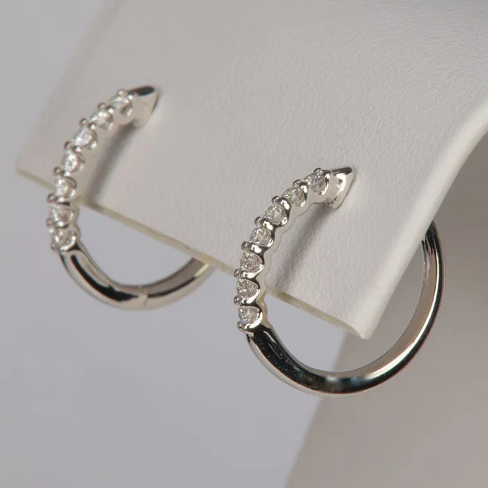 Earrings Moriartys Gem Art 14K White Gold Diamond Huggie Hoop Earrings 33 Carats