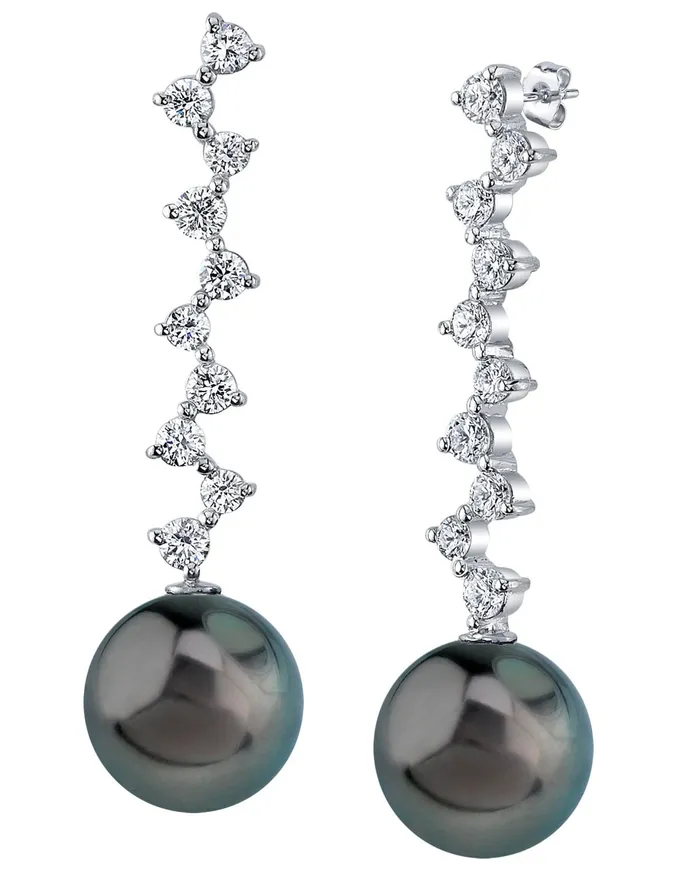 Earrings SPT Tahitian South Sea Pearl Diamond Evasion Earrings