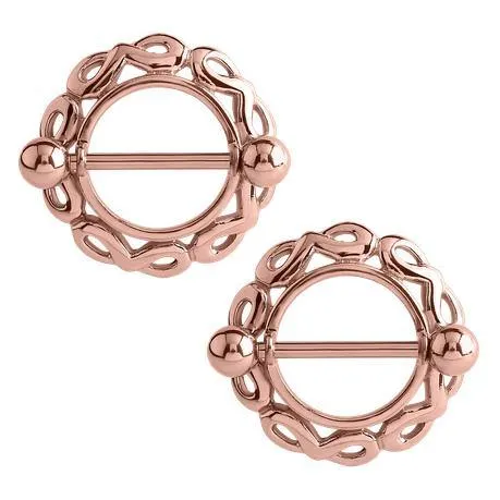 Earrings Tulsa Body Jewelry Infinity Rose Gold Nipple Shields