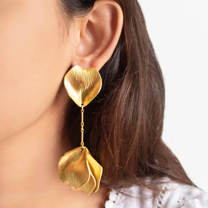 Earrings Upakarna Statement Floral Drop Earrings