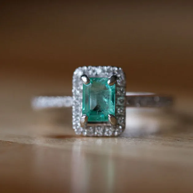Emerald Engagement Ring Platinum Teal Diamond Emerald Ring Petite Engagement Ring Size 45 Antique Inspired Jewelry by Anueva Jewelry Anueva Jewelry Rings Emerald Engagement Ring Platinum Teal Diamond Emerald Ring Petite Engagement Ring Size 45 Antique Inspired Jewelry by Anueva Jewelry Anueva Jewelry Rings