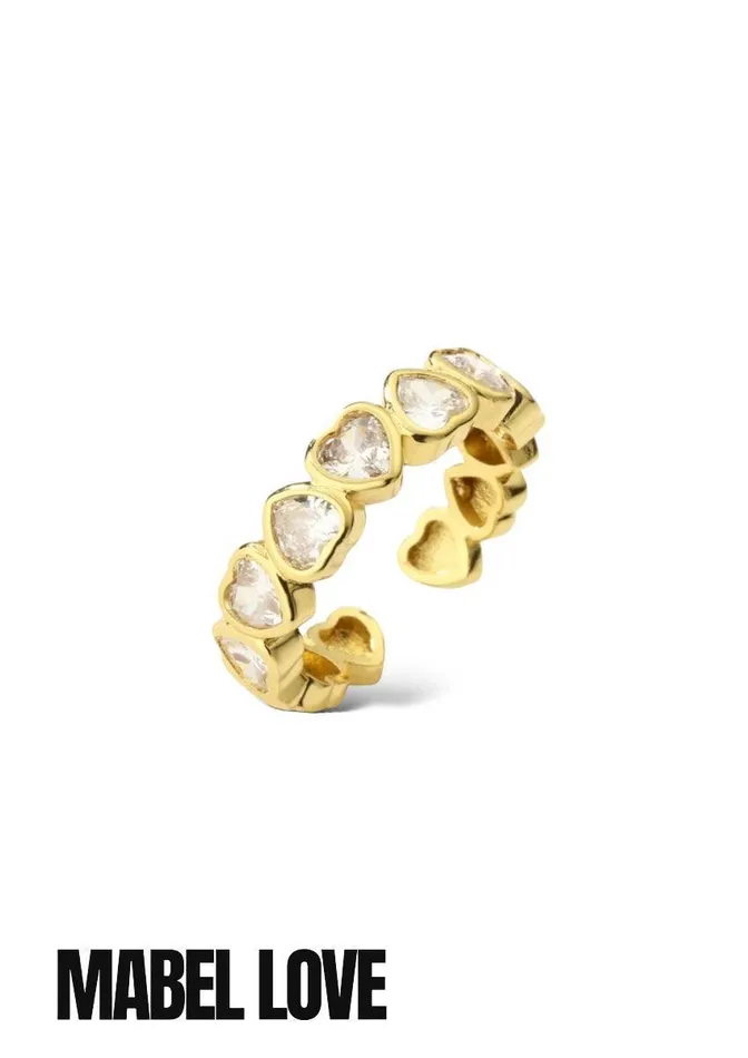 Gold Diamond Hearts Ring Mabel Love Boutique Rings