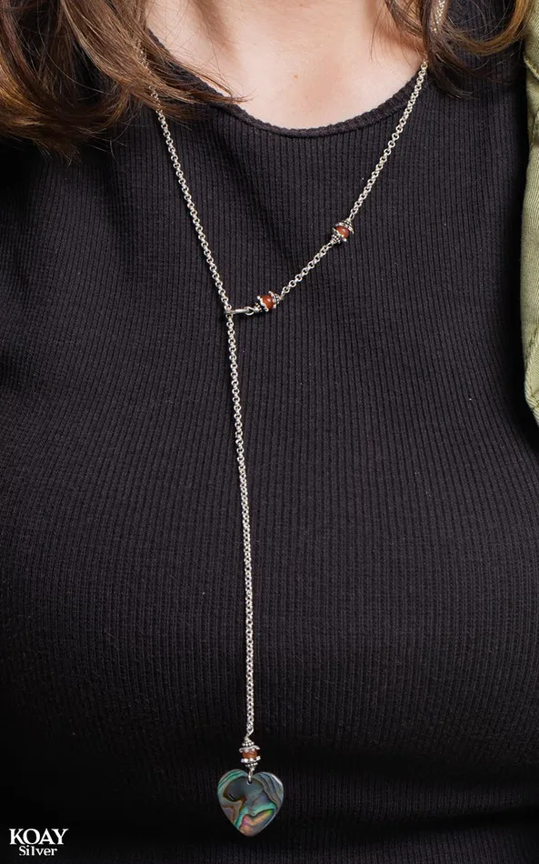 Green Sadaf Heart Necklace KOAY Silver Store Necklaces Green Sadaf Heart Necklace KOAY Silver Store Necklaces