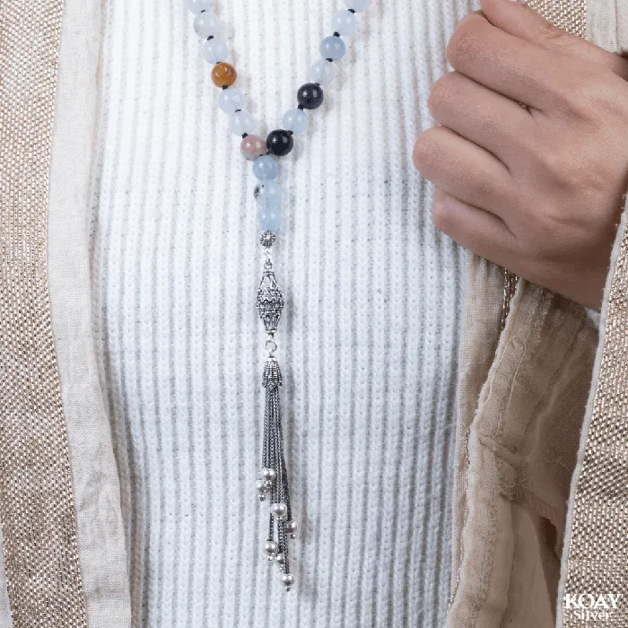 KOAY Silver Store Colored Jade Necklace Necklaces