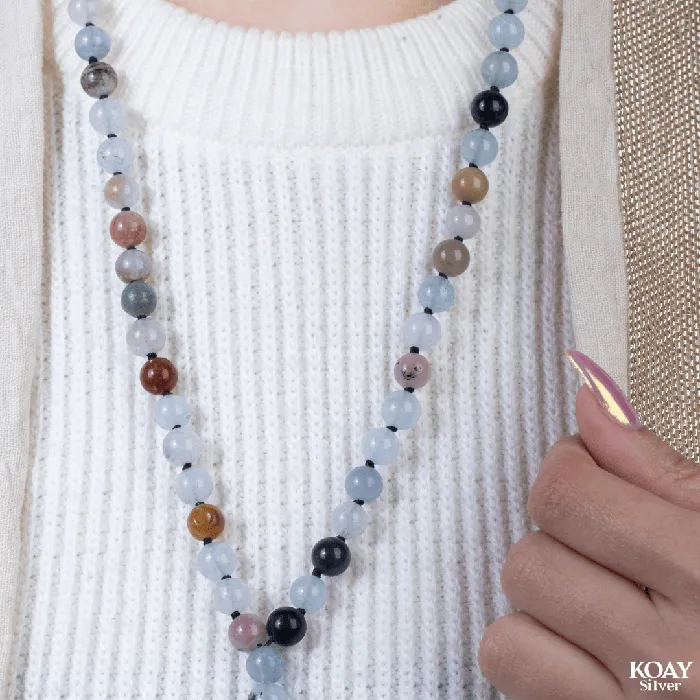 KOAY Silver Store Colored Jade Necklace Necklaces