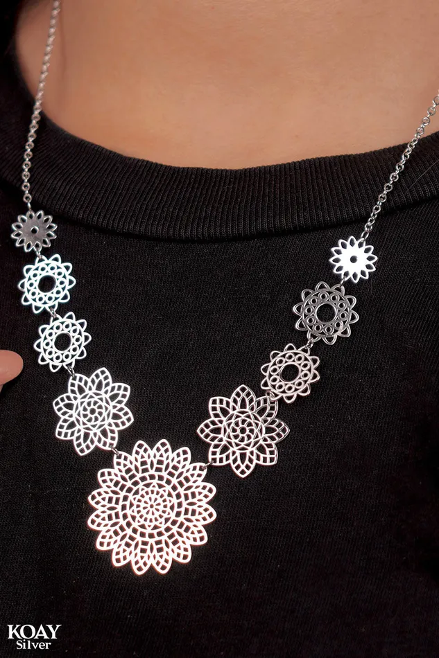 KOAY Silver Store Necklaces Tex Necklace