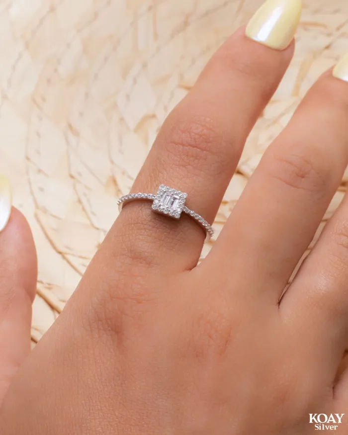 KOAY Silver Store Rings Diamond Zircon Ring