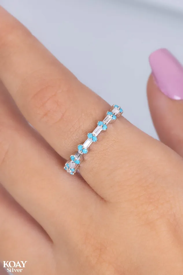 KOAY Silver Store Zircon Ring 065Turquoise Rings KOAY Silver Store Zircon Ring 065Turquoise Rings