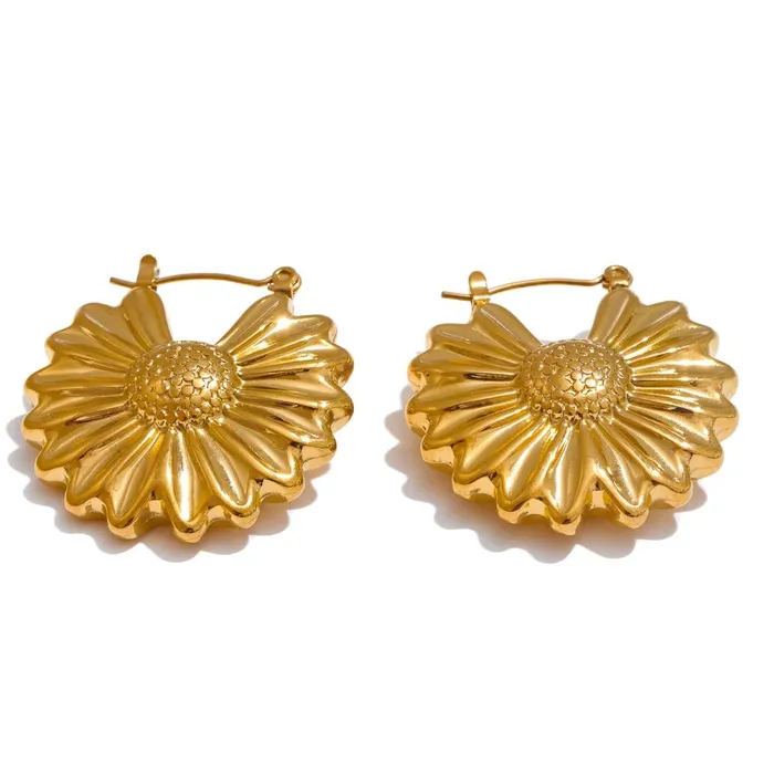 Mabel Love Co Earrings Sunlit Daisy Hoop Earrings