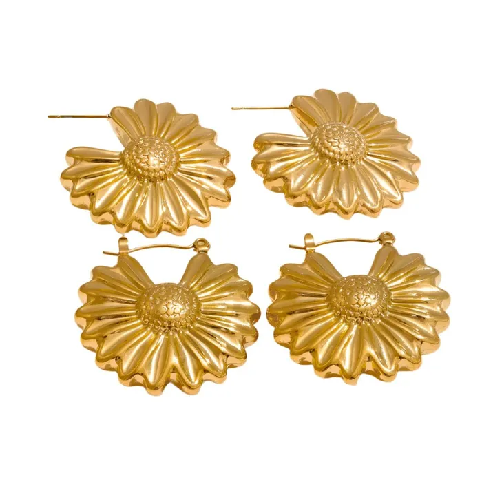 Mabel Love Co Earrings Sunlit Daisy Hoop Earrings
