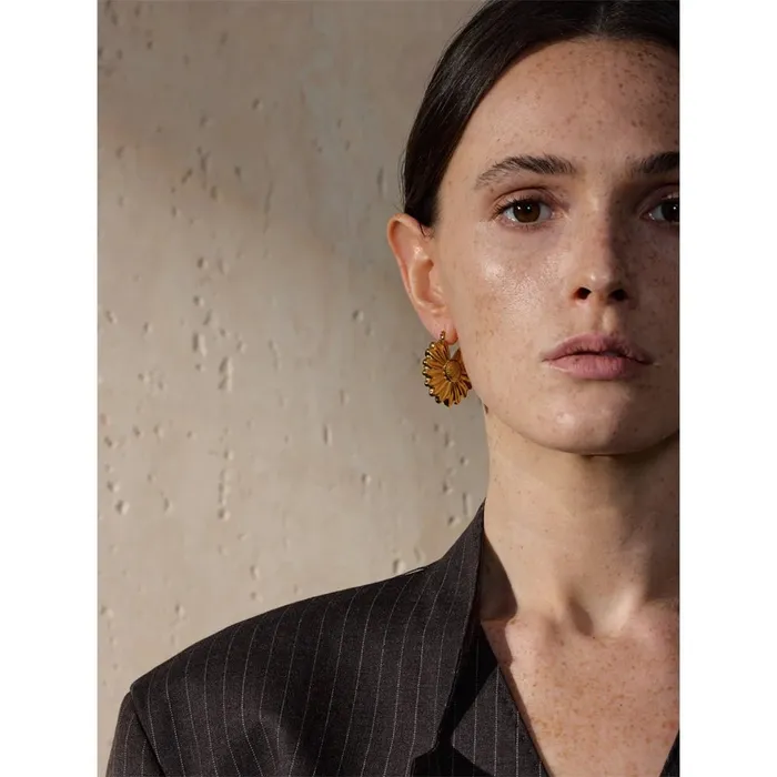 Mabel Love Co Earrings Sunlit Daisy Hoop Earrings