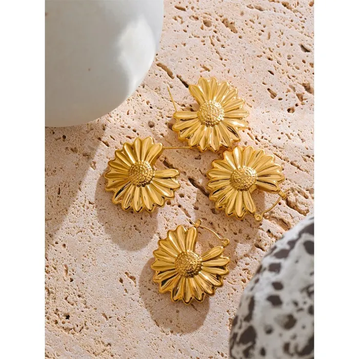Mabel Love Co Earrings Sunlit Daisy Hoop Earrings
