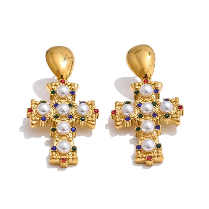 Mabel Love Co Earrings Victorian Cross Earrings