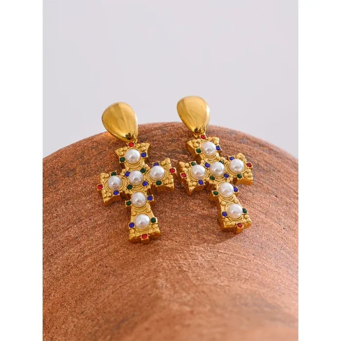 Mabel Love Co Earrings Victorian Cross Earrings