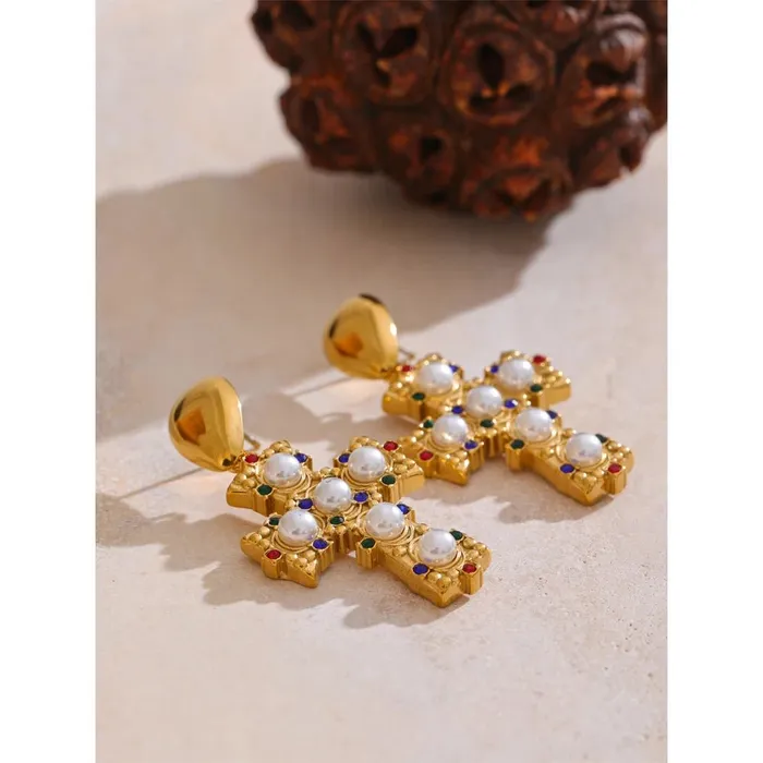 Mabel Love Co Earrings Victorian Cross Earrings