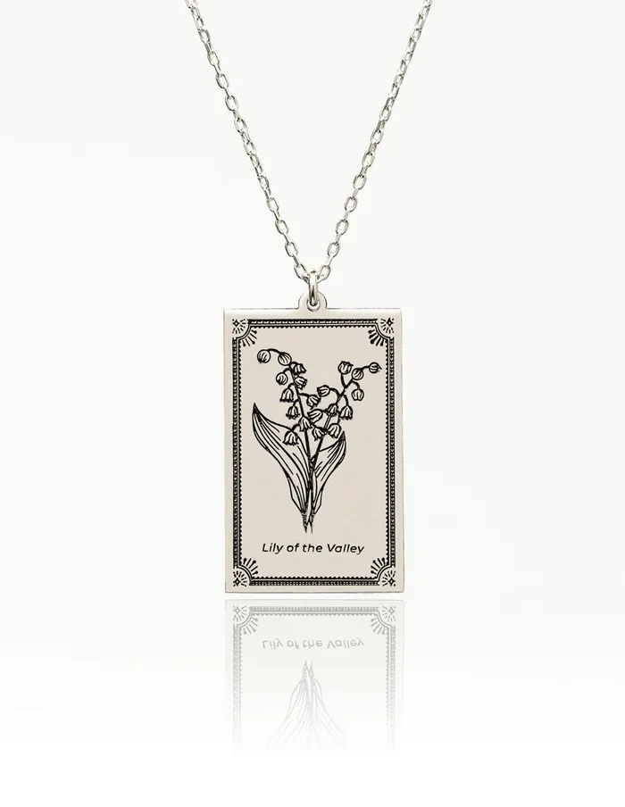 May Birth Flower Necklace Lily of the Valley artuckycom Necklaces