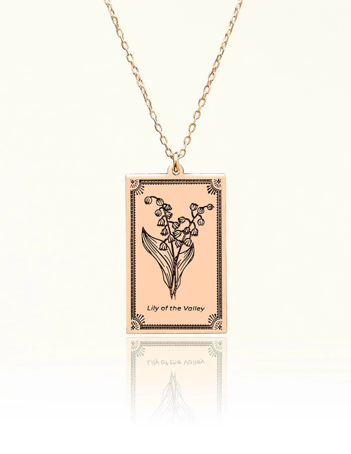 May Birth Flower Necklace Lily of the Valley artuckycom Necklaces