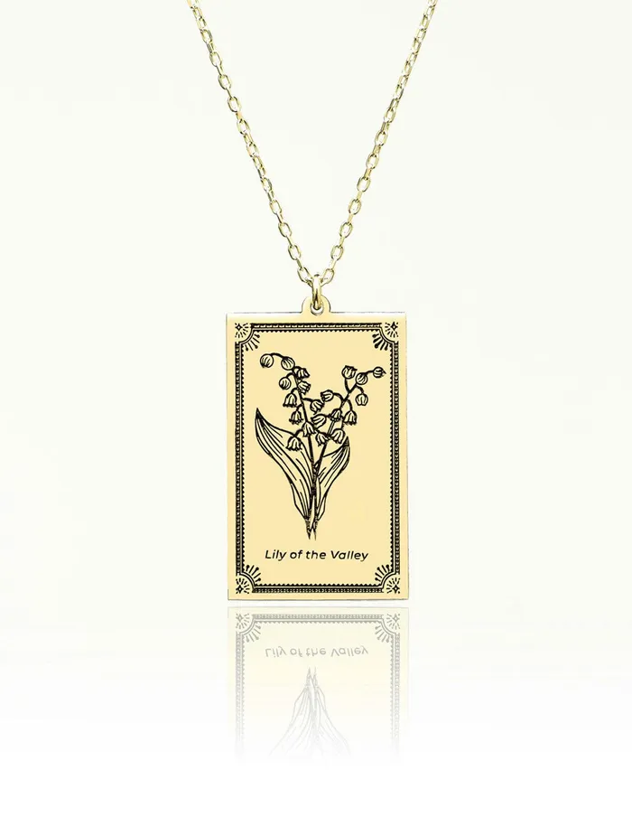 May Birth Flower Necklace Lily of the Valley artuckycom Necklaces