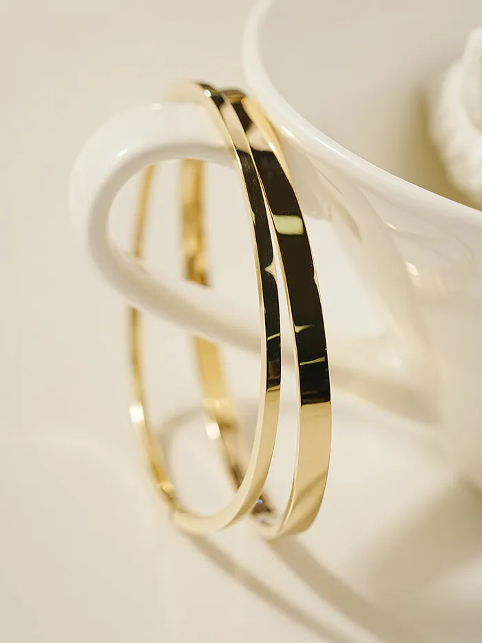 MinimalBijoux Bracelets 14K 18K Gold Hollow Layered Bangle Bracelet