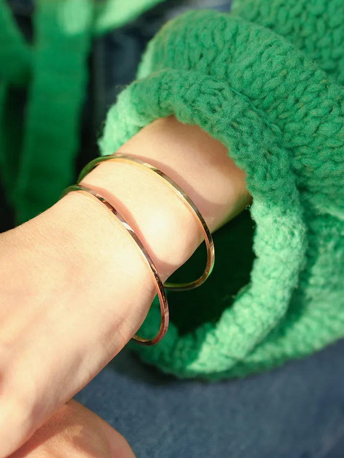 MinimalBijoux Bracelets 14K 18K Gold Hollow Layered Bangle Bracelet