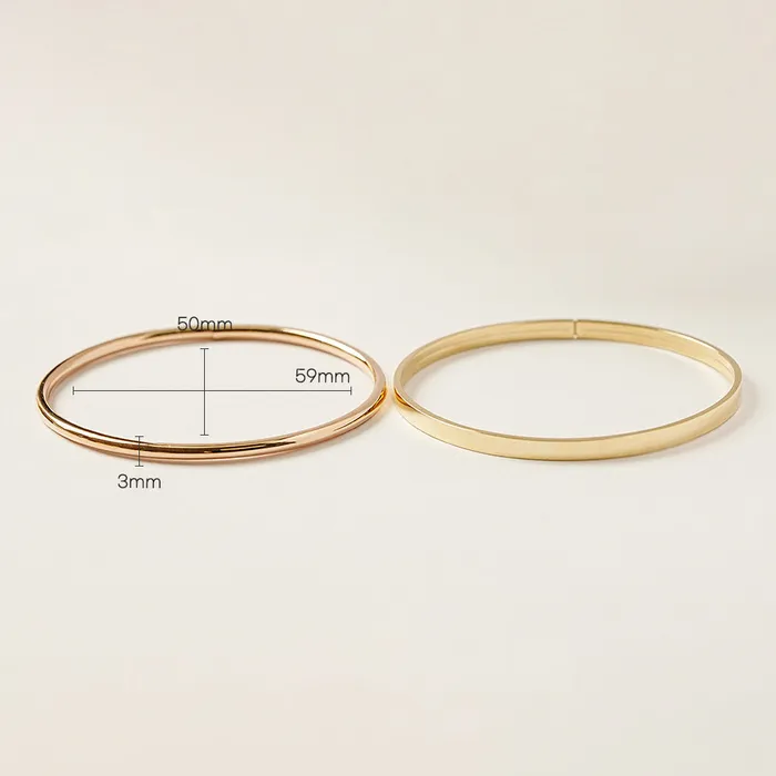 MinimalBijoux Bracelets 14K 18K Gold Hollow Layered Bangle Bracelet
