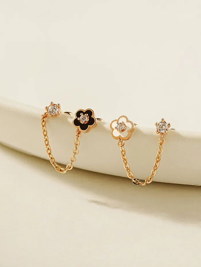 MinimalBijoux Earrings 14K Gold Anica Flower Layered Drop Cartilage Earring 20G MinimalBijoux Earrings 14K Gold Anica Flower Layered Drop Cartilage Earring 20G