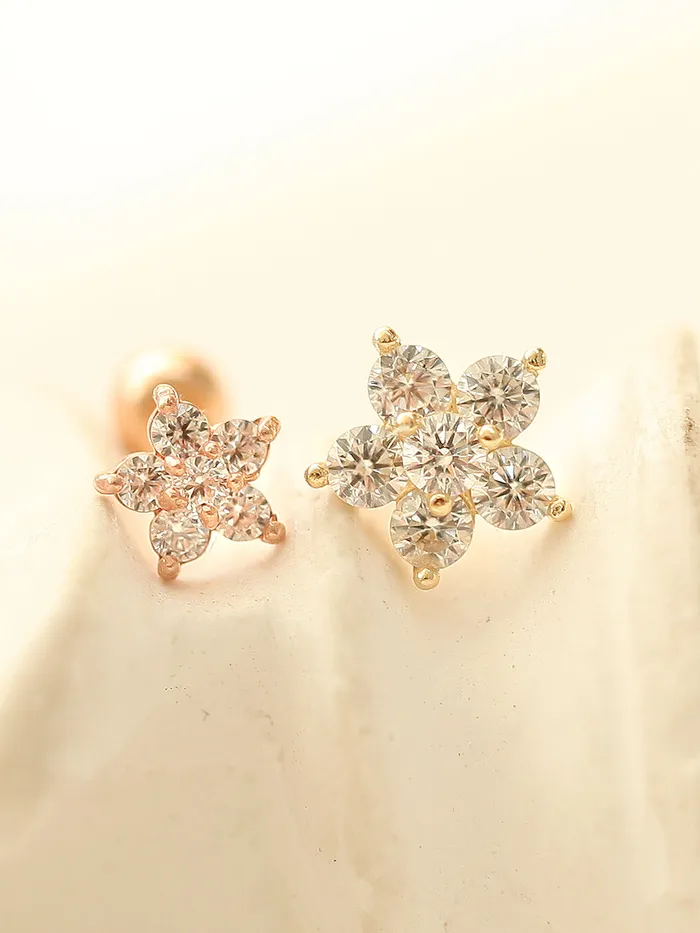 MinimalBijoux Earrings 14K gold Best Flower cartilage earring 20g
