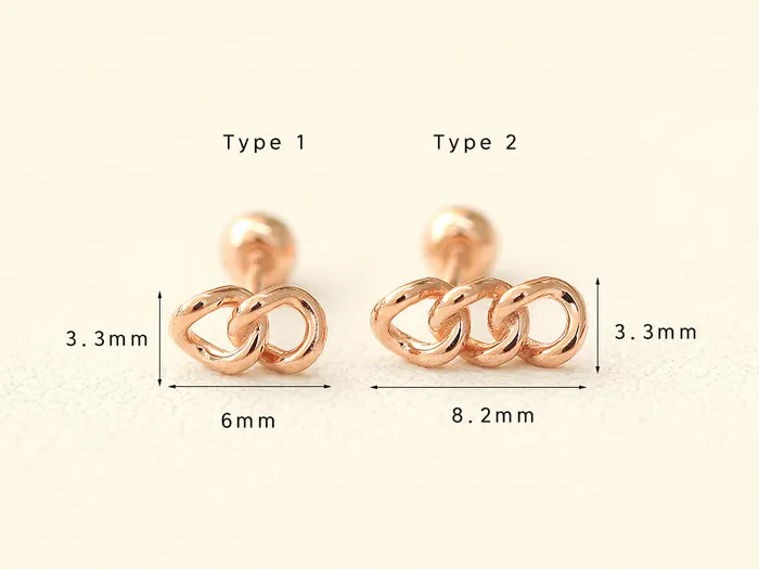 MinimalBijoux Earrings 14K gold Chain cartilage earring 20g