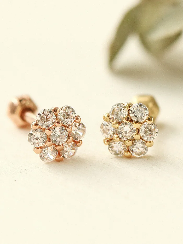 MinimalBijoux Earrings 14K Gold Crystal CZ Cartilage earring 18g16g