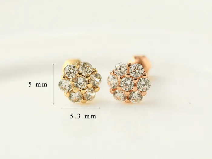 MinimalBijoux Earrings 14K Gold Crystal CZ Cartilage earring 18g16g