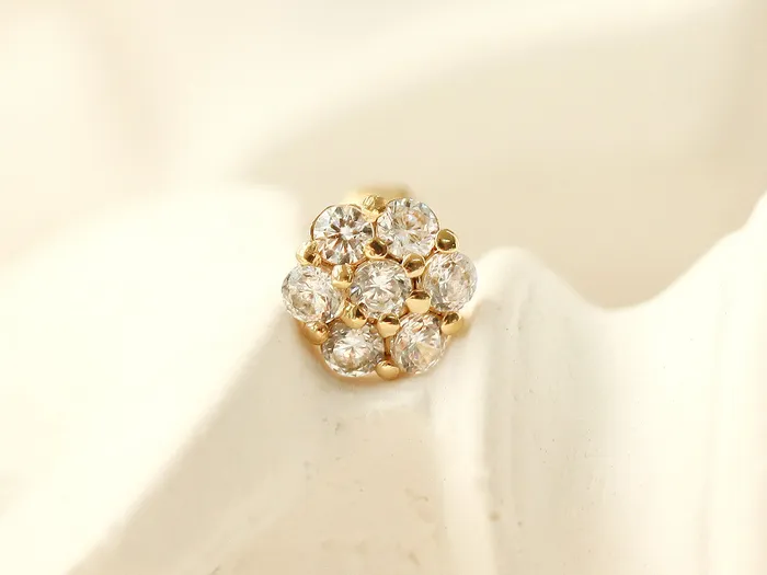 MinimalBijoux Earrings 14K Gold Crystal CZ Cartilage earring 18g16g